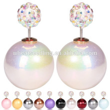 2015 New arrival pearl ball ladies crystal earring